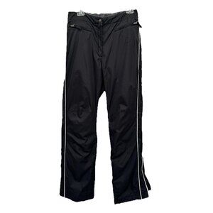 Wild Roses Women Insulated Ski Snow Pants Snowboard Black L LARGE 31X32